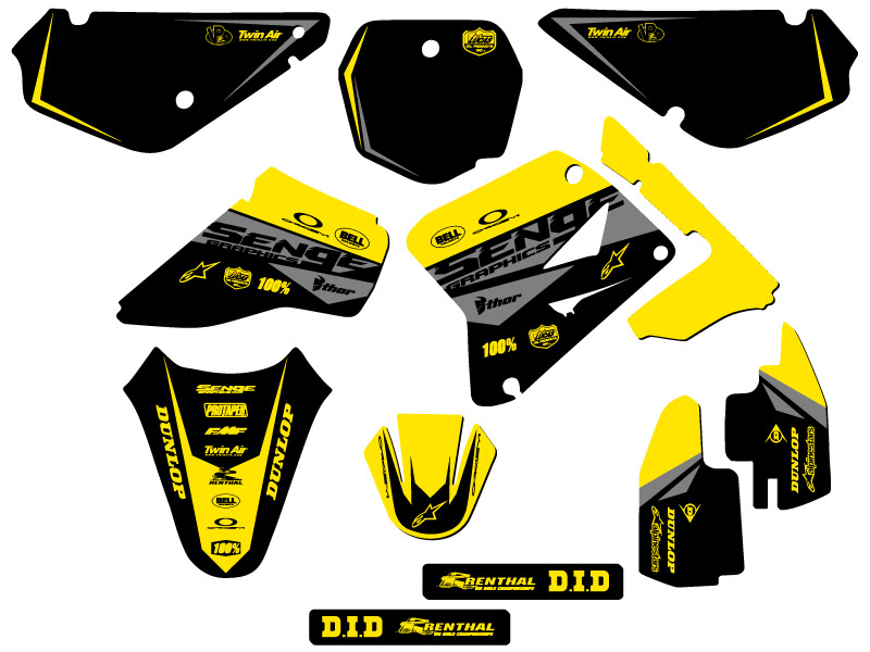 2001-2004 RM 85 BINARY Yellow Senge Graphics Kit Compatible con Suzuki - Imagen 5 de 10