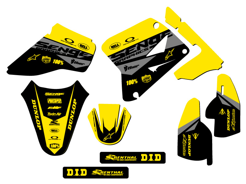 2005-2023 RM 85 BINARY Yellow Senge Graphics Kit Compatible with Suzuki - Bild 8 von 10