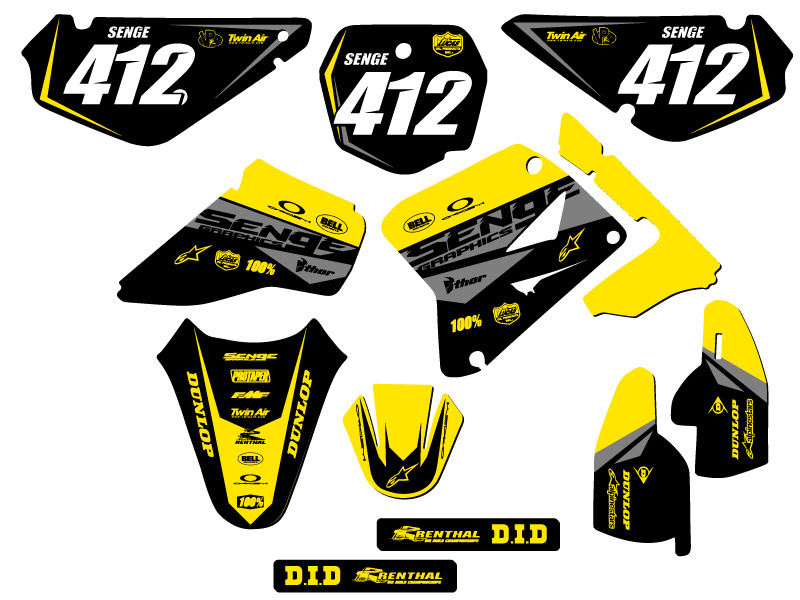2005-2023 RM 85 BINARY Yellow Senge Graphics Kit Compatible with Suzuki - Bild 5 von 10