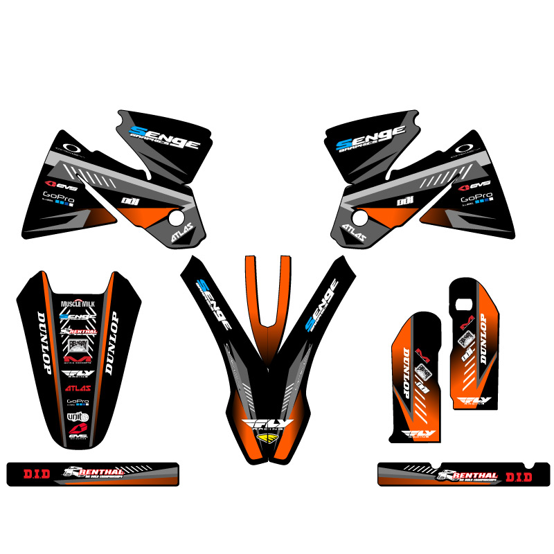 2001 OLD STYLE SX SURGE Black Senge Graphics Kit Compatible with KTM - Picture 2 of 10