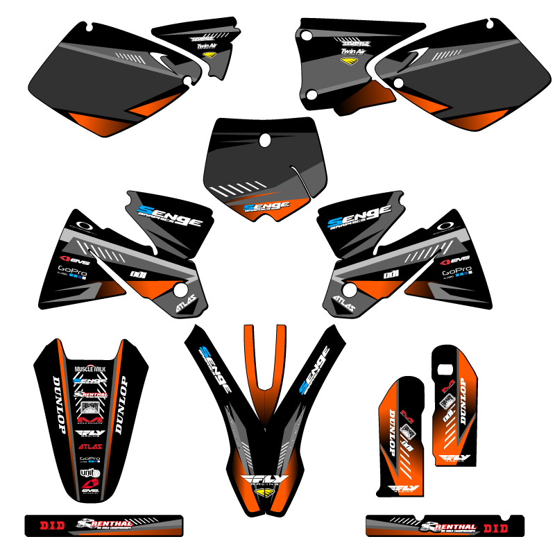 2001 OLD STYLE SX SURGE Black Senge Graphics Kit Compatible with KTM - Picture 5 of 10