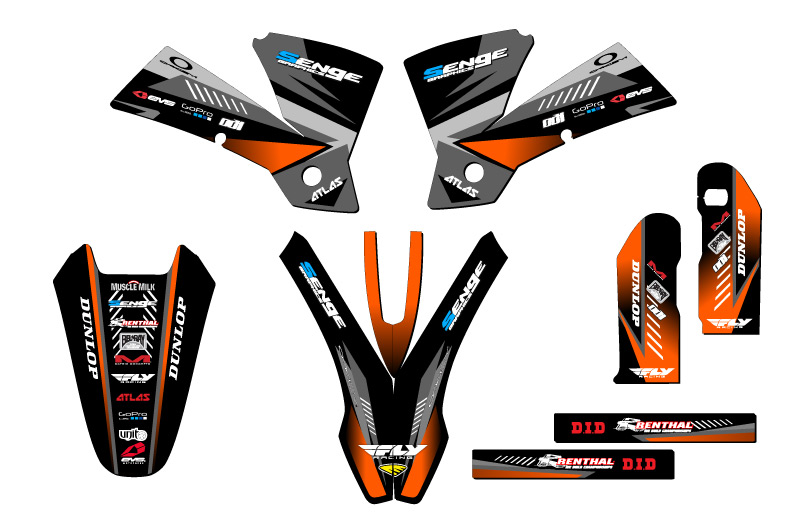2001 NEW STYLE SX SURGE Black Senge Graphics Kit Compatible with KTM - Picture 2 of 10