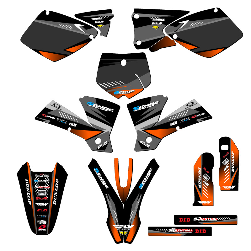 2001 NEW STYLE SX SURGE Black Senge Graphics Kit Compatible with KTM - Picture 5 of 10