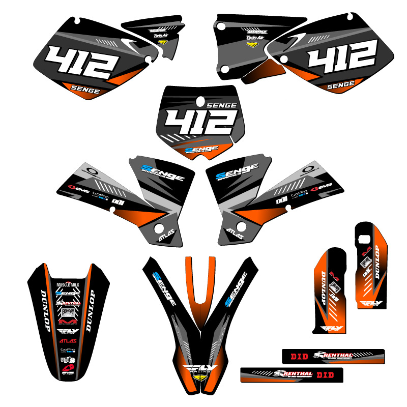 2001 NEW STYLE SX SURGE Black Senge Graphics Kit Compatible with KTM - Picture 8 of 10