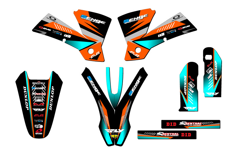 2002 SX SURGE Orange Senge Graphics Kit Compatible with KTM - Picture 2 of 10