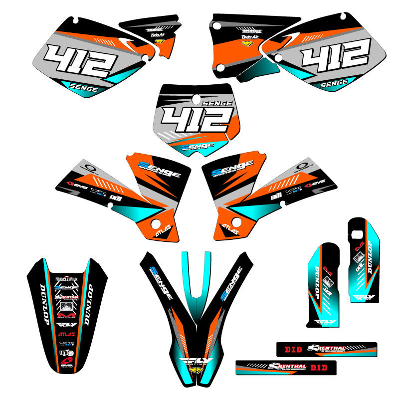 2002 SX SURGE Orange Senge Graphics Kit Compatible with KTM - Picture 8 of 10