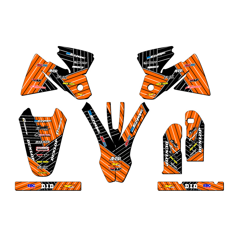 2001 OLD STYLE SX RACE SERIES Orange Senge Graphics Kit Compatible with KTM - Picture 2 of 10