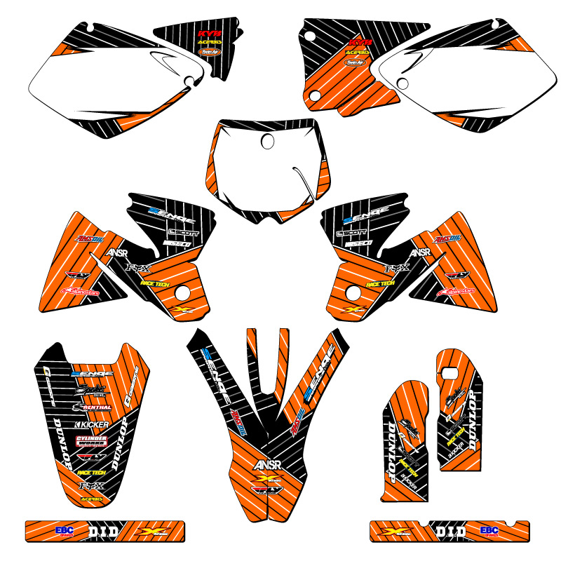 2001 OLD STYLE SX RACE SERIES Orange Senge Graphics Kit Compatible with KTM - Picture 5 of 10