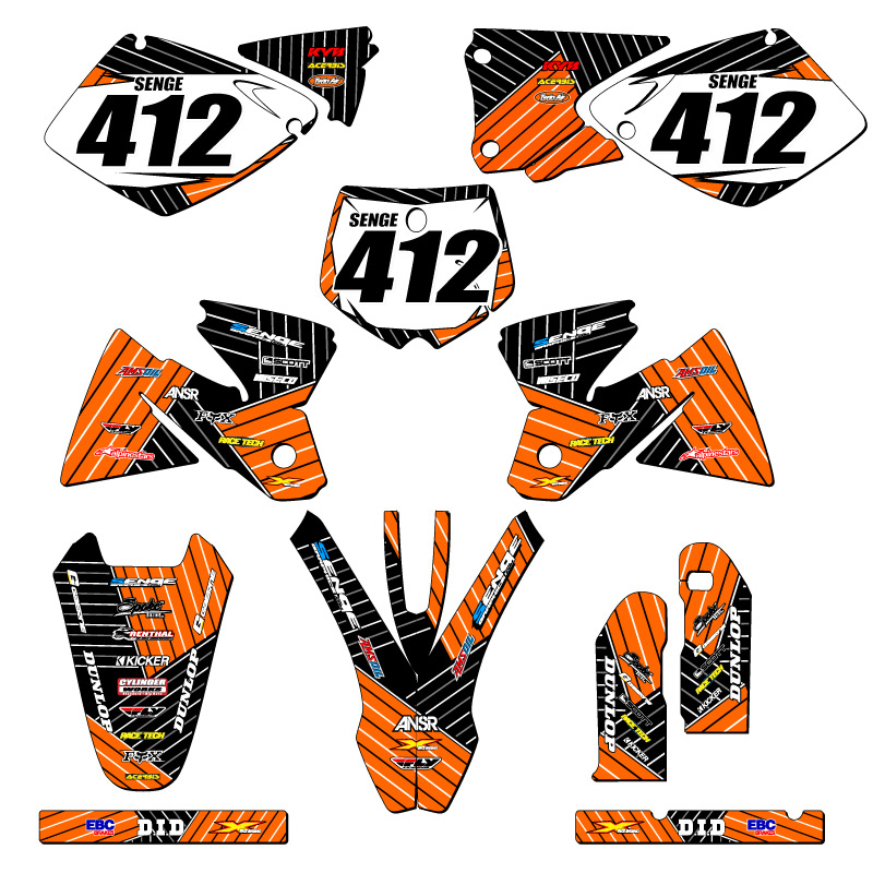 2001 OLD STYLE SX RACE SERIES Orange Senge Graphics Kit Compatible with KTM - Picture 8 of 10