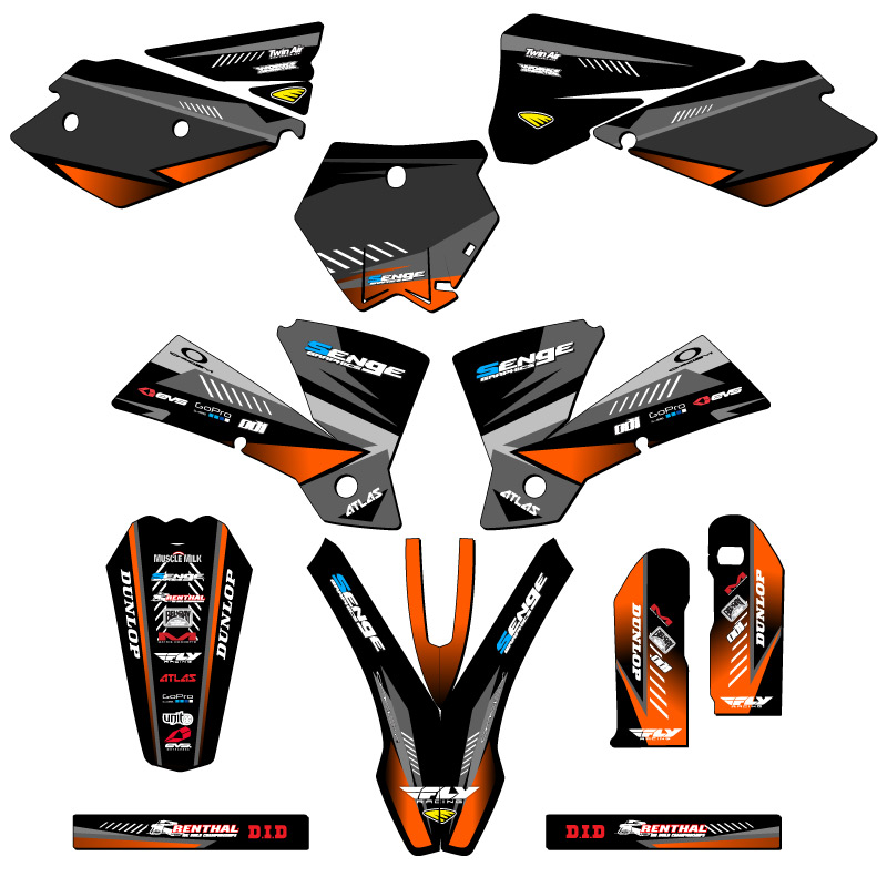 2003-2004 SX SURGE Black Senge Graphics Kit Compatible with KTM - Foto 5 di 10