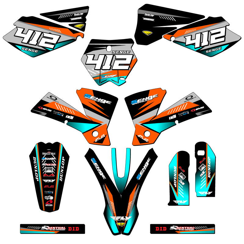 2003-2004 SX SURGE Orange Senge Graphics Kit Compatible with KTM - Picture 8 of 10