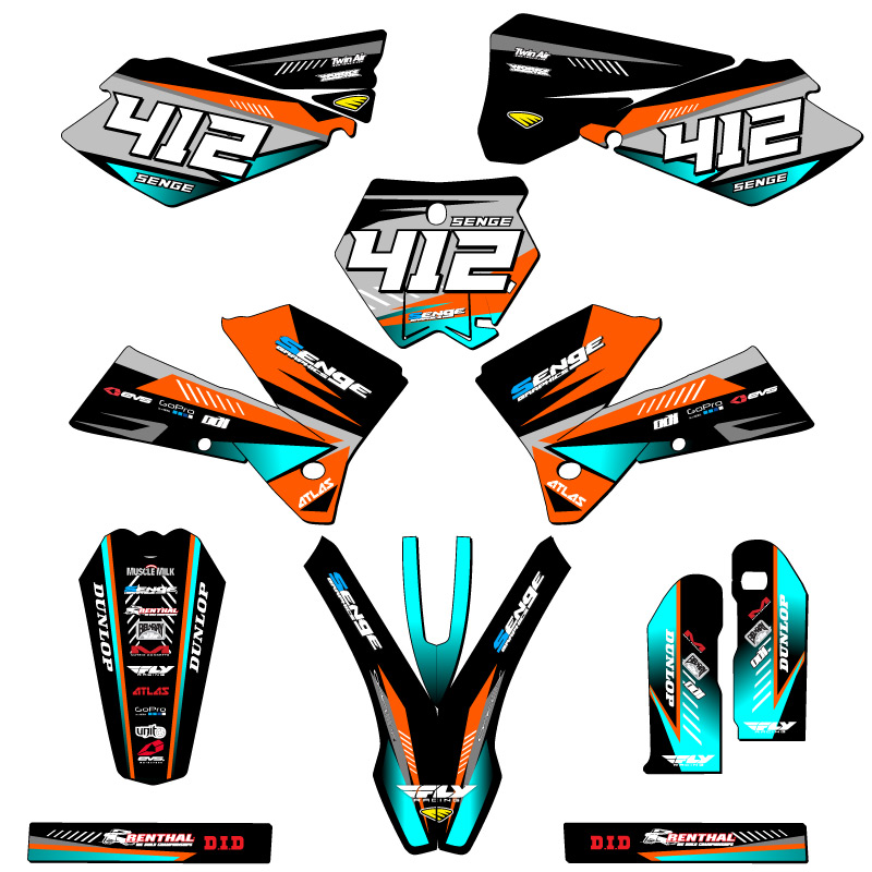 2005-2006 SX SURGE Orange Senge Graphics Kit Compatible with KTM - Picture 8 of 10