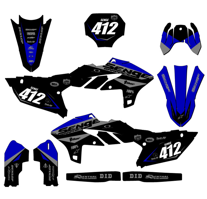 2023-2025 YZ 450 F BINARY Blue Senge Graphics Kit Compatible with Yamaha - Picture 8 of 10