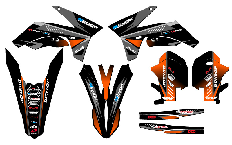 2011-2012 SX SURGE Black Senge Graphics Kit Compatible with KTM - Picture 2 of 10