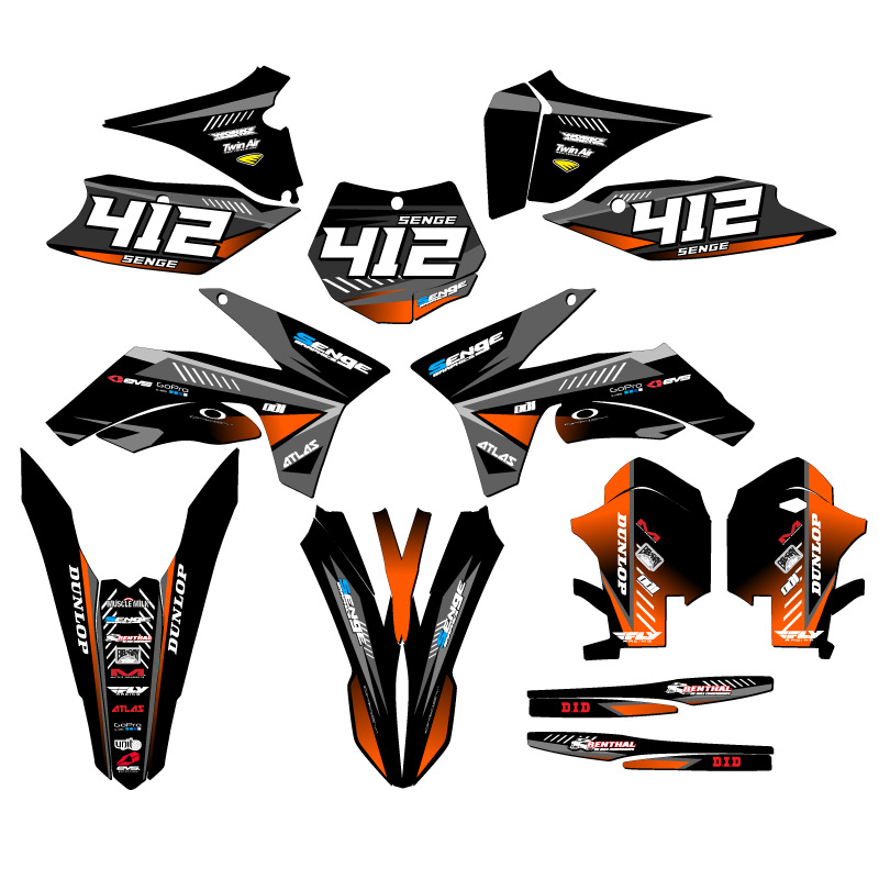 2011-2012 SX SURGE Black Senge Graphics Kit Compatible with KTM - Picture 8 of 10