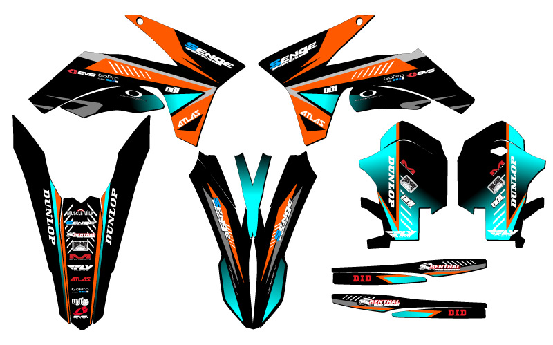 2011-2012 SX SURGE Orange Senge Graphics Kit Compatible with KTM - Picture 2 of 10