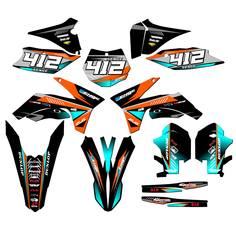 2011-2012 SX SURGE Orange Senge Graphics Kit Compatible with KTM - Picture 8 of 10