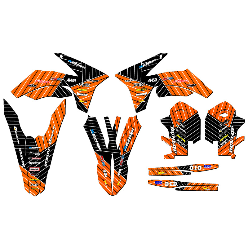 2011-2012 SX RACE SERIES Orange Senge Graphics Kit Compatible with KTM - Picture 2 of 10
