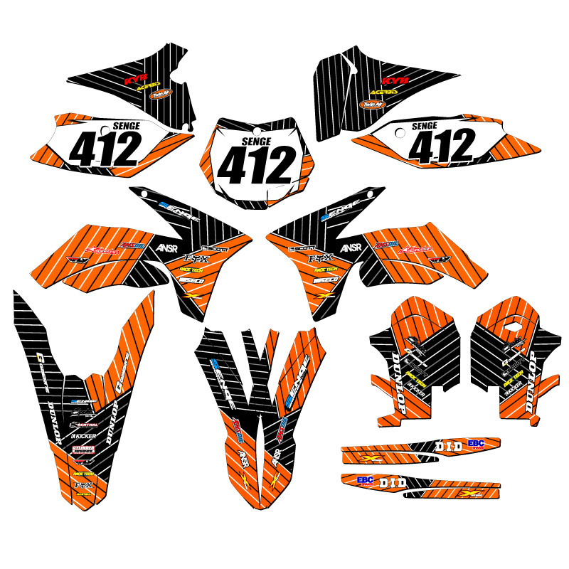 2011-2012 SX RACE SERIES Orange Senge Graphics Kit Compatible with KTM - Picture 8 of 10