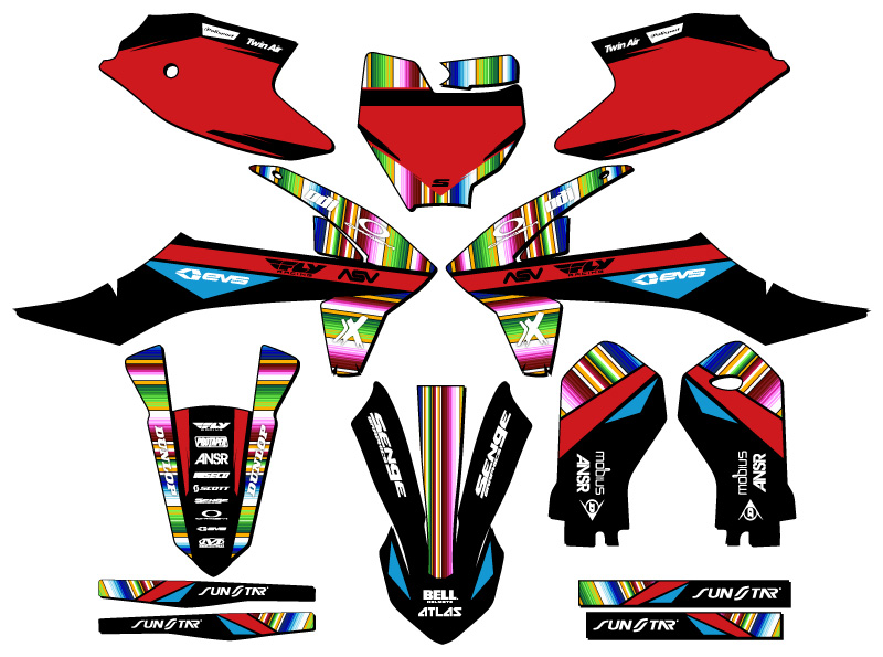 2021-2024 MC-E 5 SERAPE Black Senge Graphics Kit Compatible with GASGAS - Bild 5 von 10