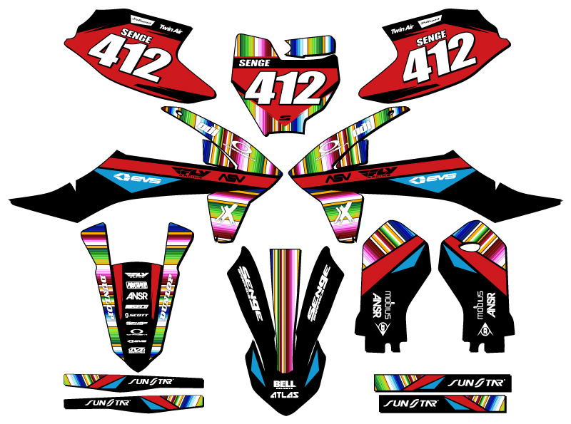 2021-2024 MC-E 5 SERAPE Black Senge Graphics Kit Compatible with GASGAS - Bild 8 von 10