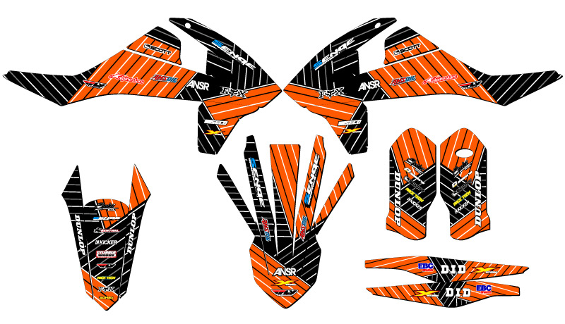 2017-2018 125/150/250 SX RACE SERIES Orange Senge Graphics Kit Compatible with - Picture 2 of 10