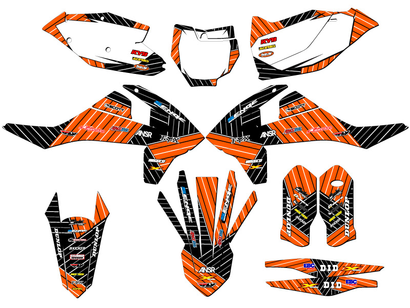 2017-2018 125/150/250 SX RACE SERIES Orange Senge Graphics Kit Compatible with - Picture 5 of 10