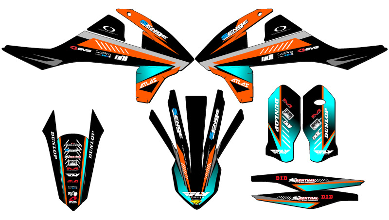 Kit de gráficos All excepto 250 SX Surge Orange Senge 2016 compatible con KTM - Imagen 2 de 10