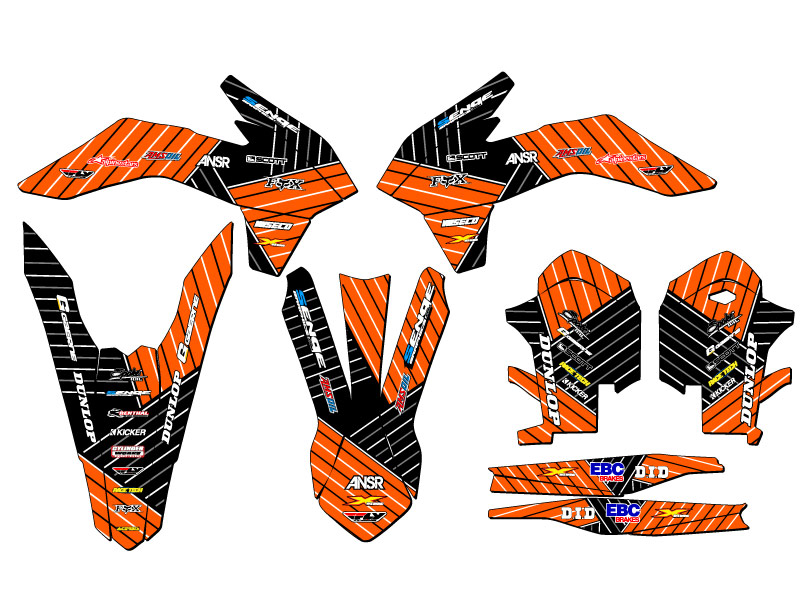 Kit de gráficos Senge naranja serie XCF 2013-2014 compatible con KTM - Imagen 2 de 10