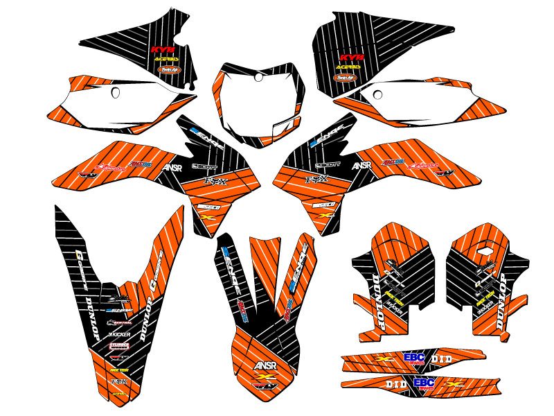 Kit de gráficos Senge naranja serie XCF 2013-2014 compatible con KTM - Imagen 5 de 10