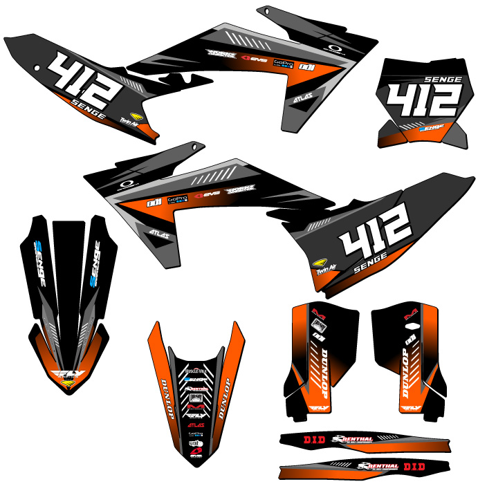 Kit de gráficos Senge negro 2023-2024 SX SURGE compatible con KTM - Imagen 8 de 10