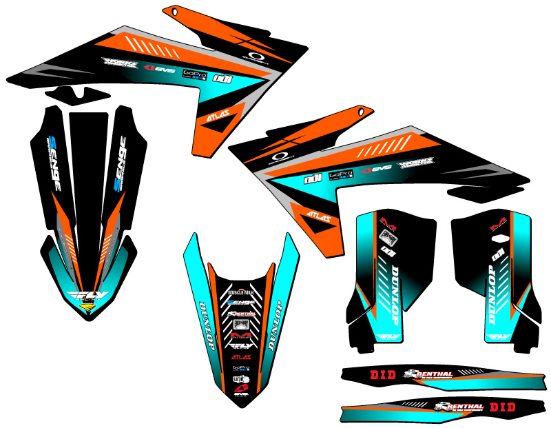 Kit de gráficos SX SURGE 2023-2024 Orange Senge compatible con KTM - Imagen 2 de 10