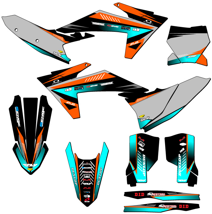 Kit de gráficos SX SURGE 2023-2024 Orange Senge compatible con KTM - Imagen 5 de 10