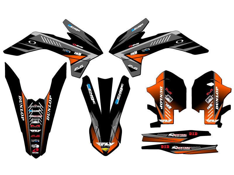 2013-2014 XCF SURGE Black Senge kit de gráficos compatible con KTM - Imagen 2 de 10