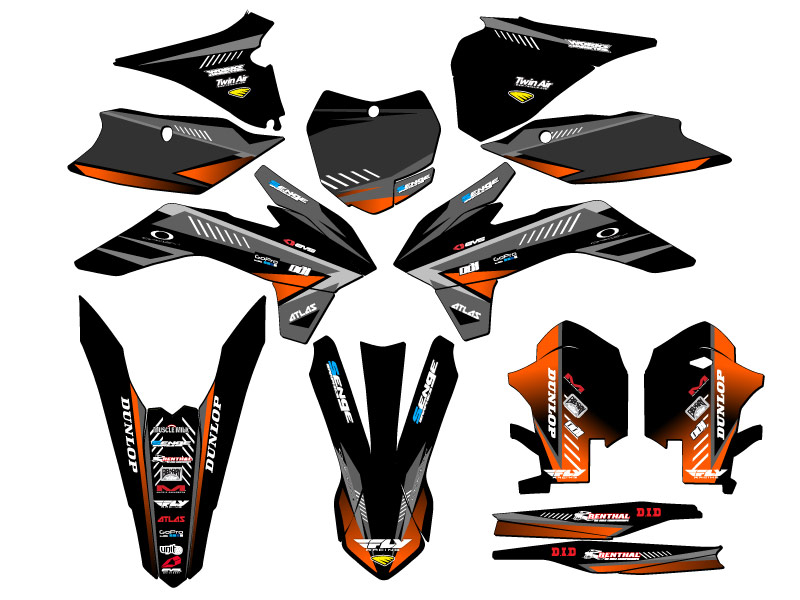 2013-2014 XCF SURGE Black Senge kit de gráficos compatible con KTM - Imagen 5 de 10