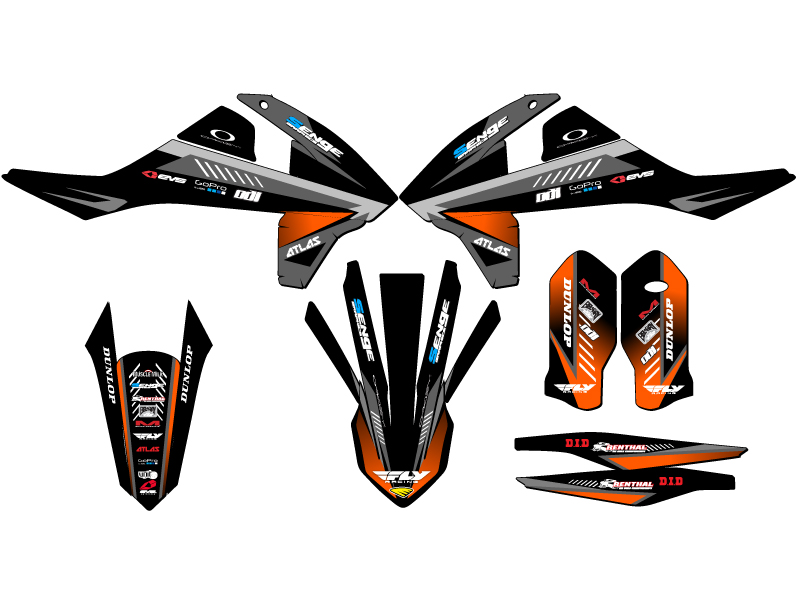 2016-2018 XCF SURGE Black Senge Graphics Kit Compatible with KTM - Bild 2 von 10