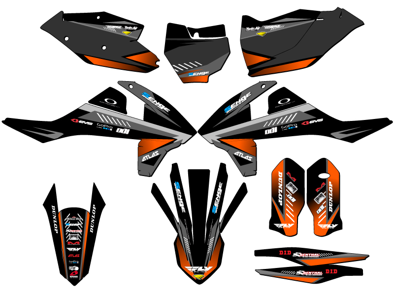 2016-2018 XCF SURGE Black Senge Graphics Kit Compatible with KTM - Bild 5 von 10