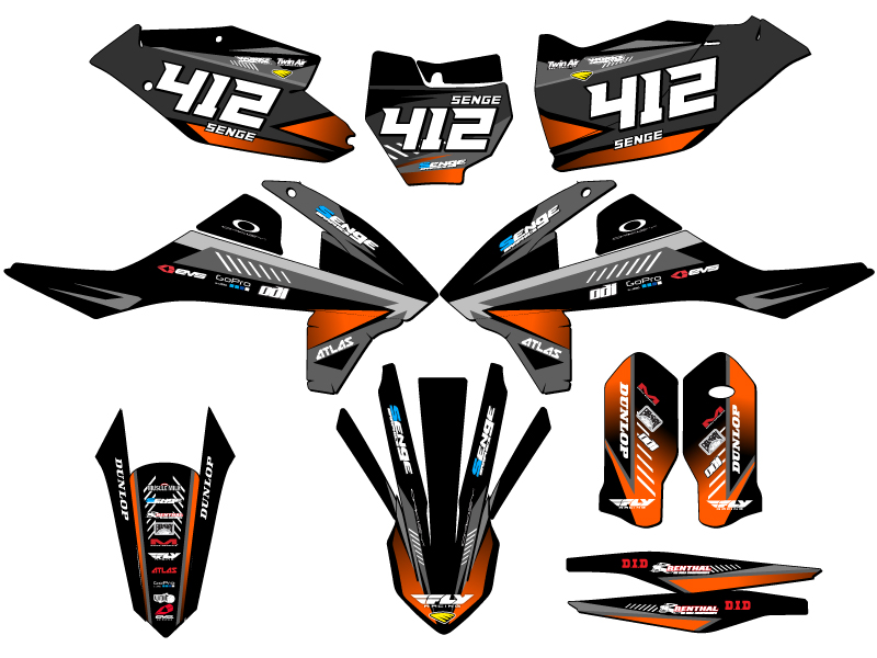 2016-2018 XCF SURGE Black Senge Graphics Kit Compatible with KTM - Bild 8 von 10
