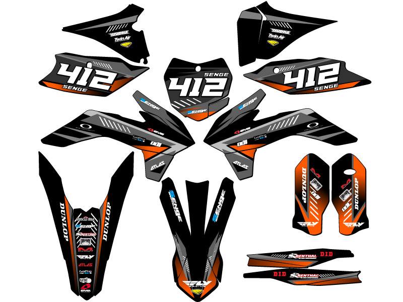 XCF SURGE 2015 Black Senge kit de gráficos compatible con KTM - Imagen 8 de 10