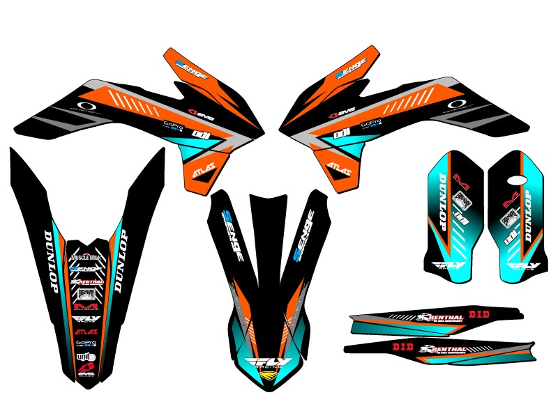 Kit de gráficos XCF SURGE 2015 Orange Senge compatible con KTM - Imagen 2 de 10