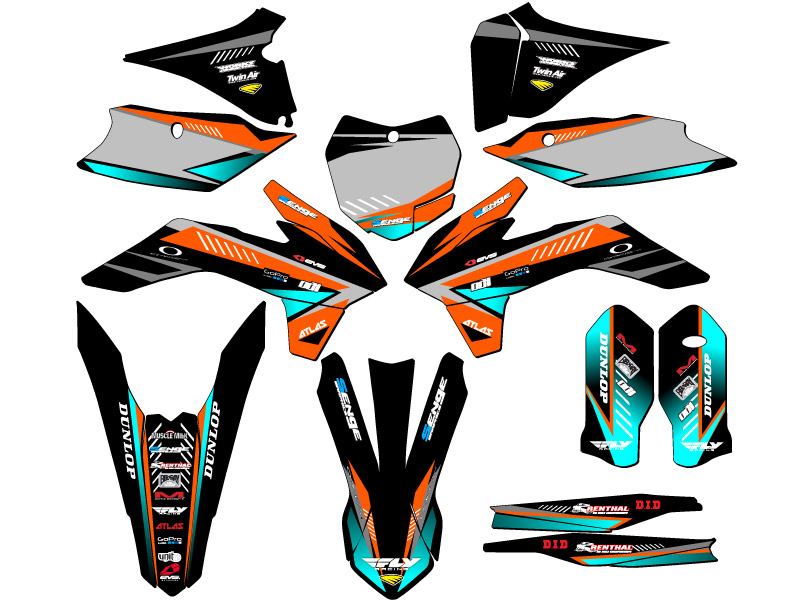 Kit de gráficos XCF SURGE 2015 Orange Senge compatible con KTM - Imagen 5 de 10