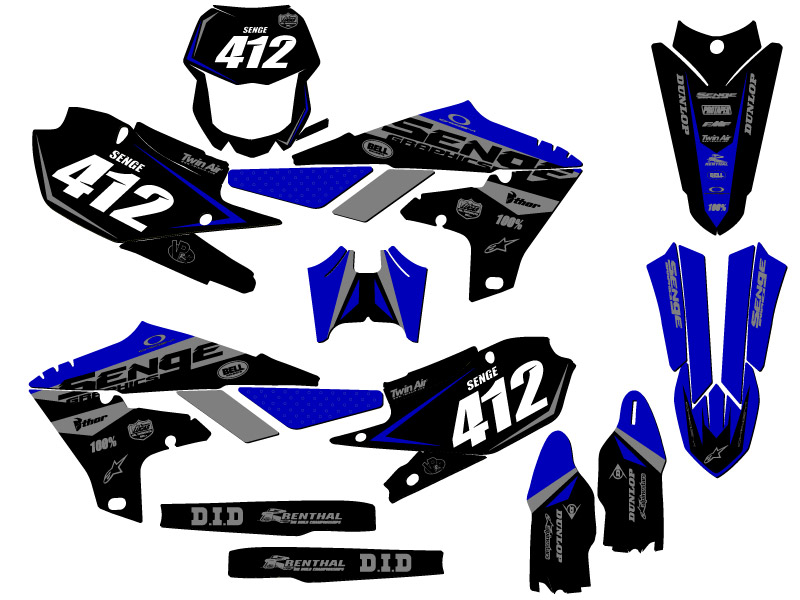 Kit de gráficos WR 450 F 2019-2023 BINARIO Blue Senge compatible con Yamaha - Imagen 8 de 10