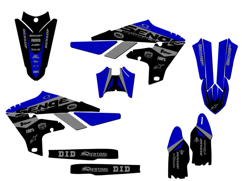 2020-2024 WR 250 F BINARY Blue Senge Graphics Kit Compatible with Yamaha - Picture 2 of 10