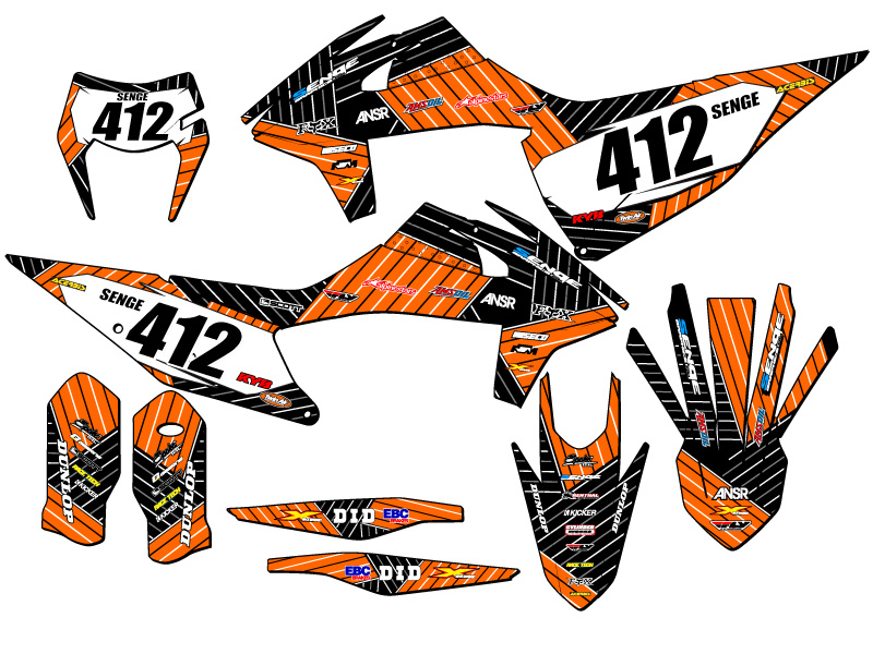 2020-2023 EXC RACE SERIES Orange Senge Graphics Kit Compatible with KTM - Bild 8 von 10