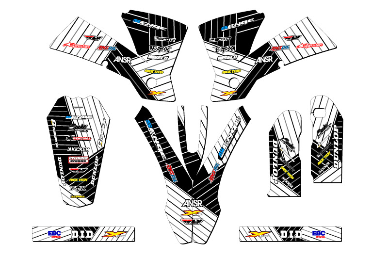 2004-2005 MXC RACE SERIES White Senge Graphics Kit Compatible with KTM - Imagen 2 de 10