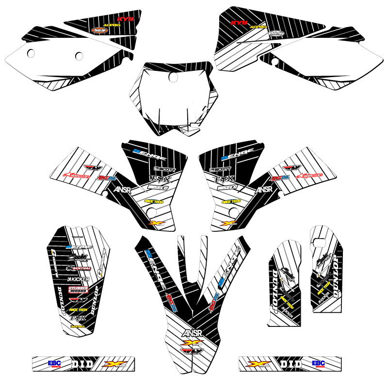 2004-2005 MXC RACE SERIES White Senge Graphics Kit Compatible with KTM - Imagen 5 de 10