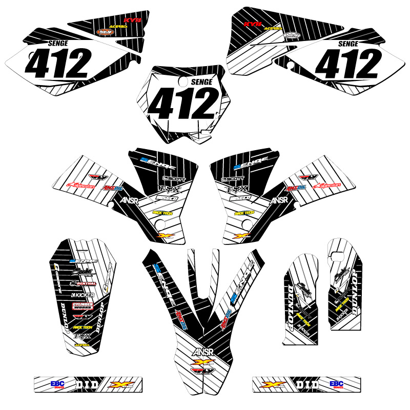 2004-2005 MXC RACE SERIES White Senge Graphics Kit Compatible with KTM - Imagen 8 de 10