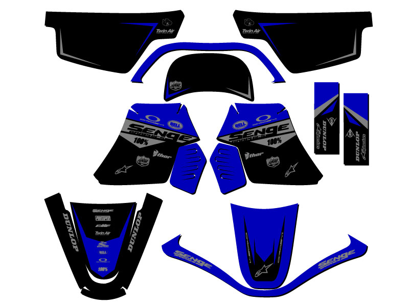 1990-2023 PW 50 BINARY Blue Senge Graphics Kit Compatible with Yamaha