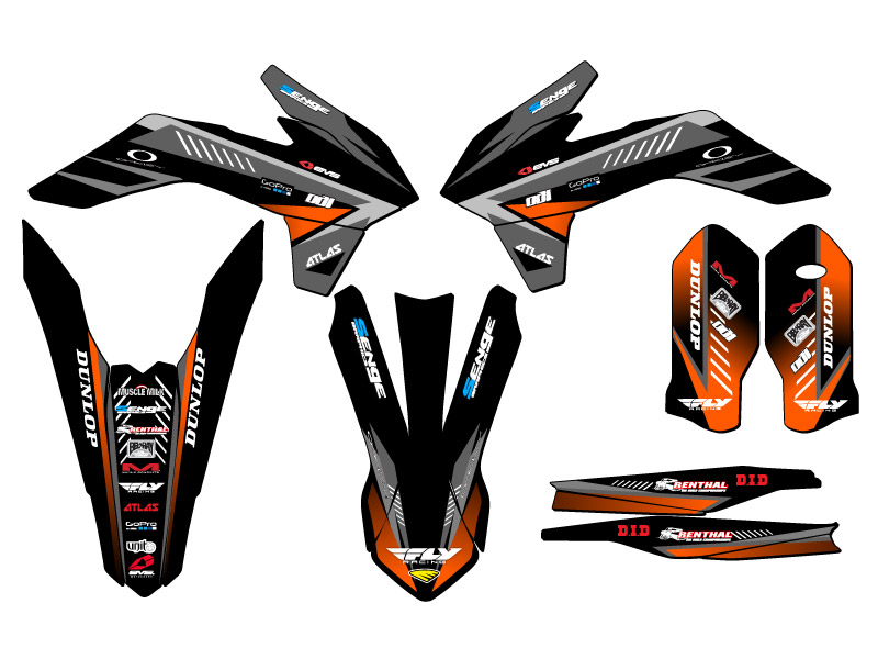 2015-2016 XC SURGE Black Senge Graphics Kit Compatible with KTM - Picture 2 of 10