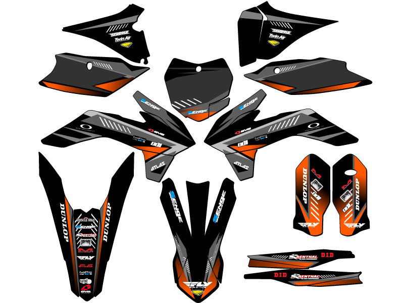 2015-2016 XC SURGE Black Senge Graphics Kit Compatible with KTM - Picture 5 of 10